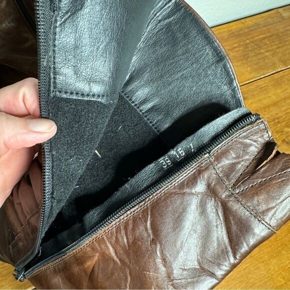 Josef Seibel brown leather ruched gathered mid calf heel boots size 39 - Picture 12 of 13